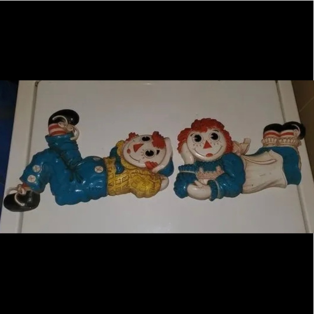 Vintage Raggedy Ann & Andy Wall Hanging Decor 1977 Dart Ind Inc